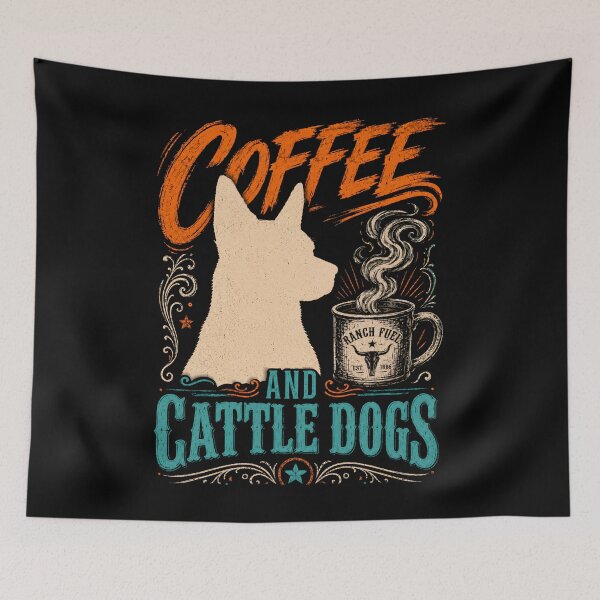 Item preview, Coffee and Cattle Dog T-Shirt, Blue Heeler Lover Gift, Australian Cattle Dog  designed and sold by THREE LITTLE BEANS.