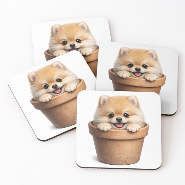 Item preview, Cute Pomeranian Puppy in Flower Pot – Adorable Fluffy Dog Plant Art | Pomeranian Lover Gift designed and sold by irfanshikh.