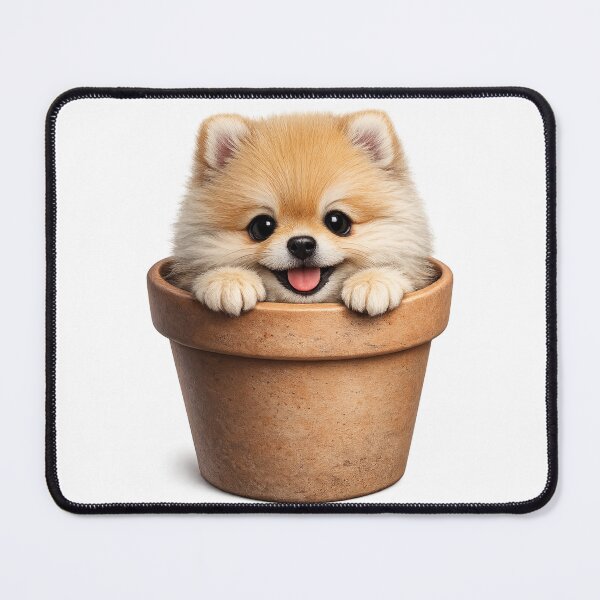 Item preview, Cute Pomeranian Puppy in Flower Pot – Adorable Fluffy Dog Plant Art | Pomeranian Lover Gift designed and sold by irfanshikh.