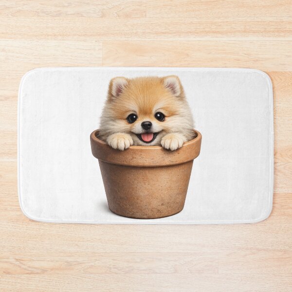 Item preview, Cute Pomeranian Puppy in Flower Pot – Adorable Fluffy Dog Plant Art | Pomeranian Lover Gift designed and sold by irfanshikh.