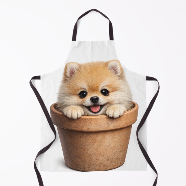 Item preview, Cute Pomeranian Puppy in Flower Pot – Adorable Fluffy Dog Plant Art | Pomeranian Lover Gift designed and sold by irfanshikh.