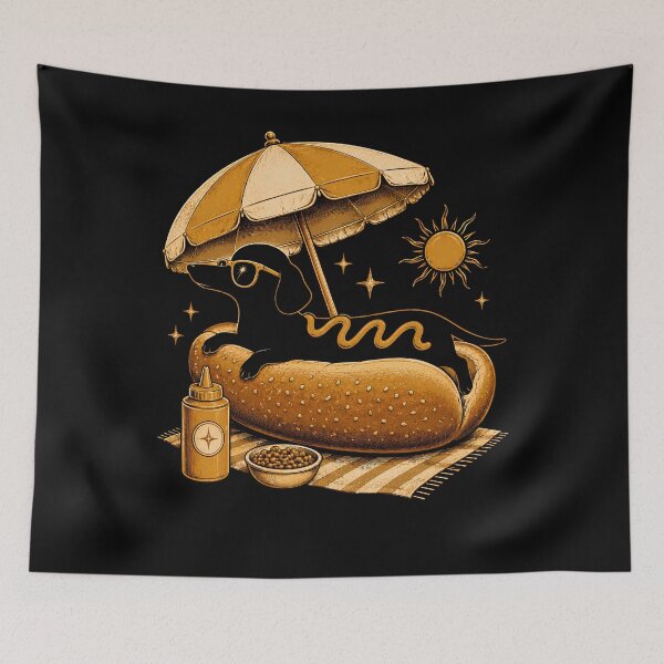 Item preview, Dachshund Hot Dog Summer Beach  designed and sold by THREE LITTLE BEANS.
