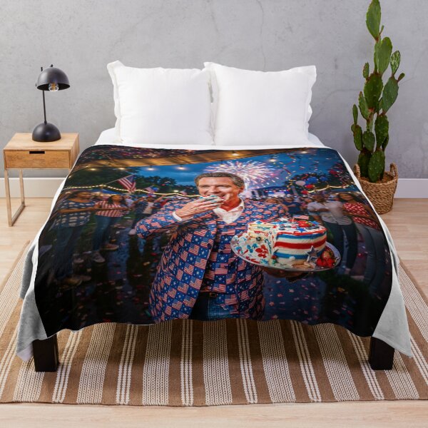Item preview, Governor Gavin Newson Eating July 4 Cake designed and sold by Home Decor Art.