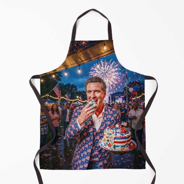 Item preview, Governor Gavin Newson Eating July 4 Cake designed and sold by Home Decor Art.