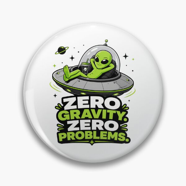 Item preview, Zero Gravity Zero Problems - Chill Alien in UFO designed and sold by MAF_Merch.