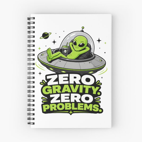 Item preview, Zero Gravity Zero Problems - Chill Alien in UFO designed and sold by MAF_Merch.