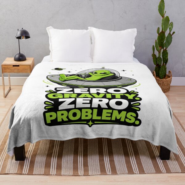 Item preview, Zero Gravity Zero Problems - Chill Alien in UFO designed and sold by MAF_Merch.
