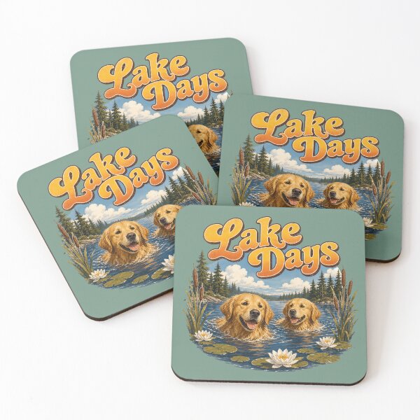 Item preview, Golden Retrievers Swimming on Lake Days designed and sold by AwesomeBeyondLimits.