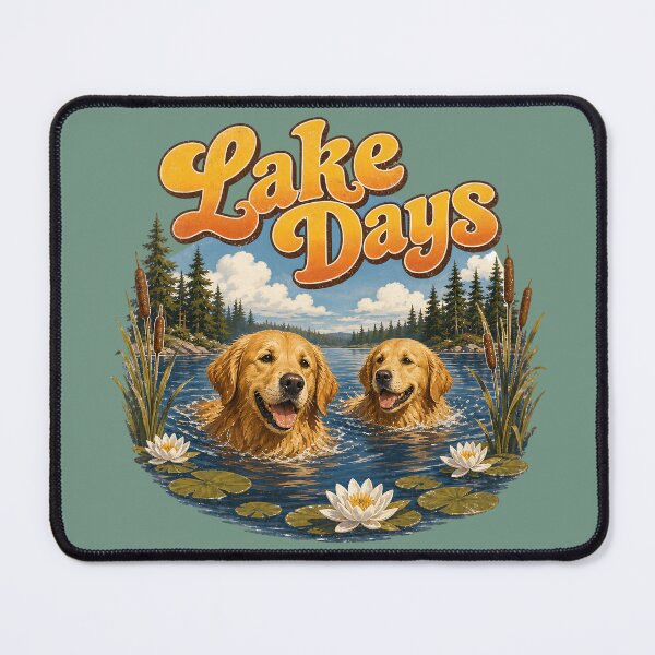 Item preview, Golden Retrievers Swimming on Lake Days designed and sold by AwesomeBeyondLimits.