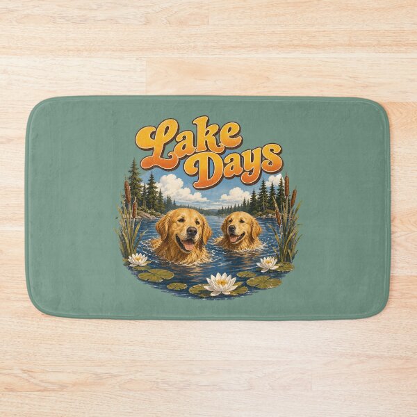 Item preview, Golden Retrievers Swimming on Lake Days designed and sold by AwesomeBeyondLimits.