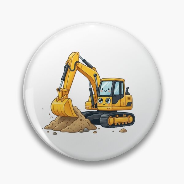 Item preview, Smiling Cartoon Excavator Mascot designed and sold by BoldConcept43.