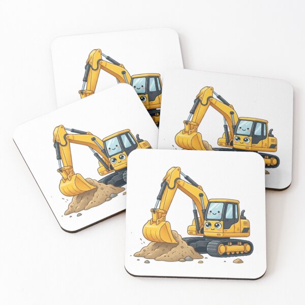 Item preview, Smiling Cartoon Excavator Mascot designed and sold by BoldConcept43.