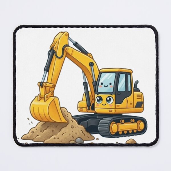 Item preview, Smiling Cartoon Excavator Mascot designed and sold by BoldConcept43.