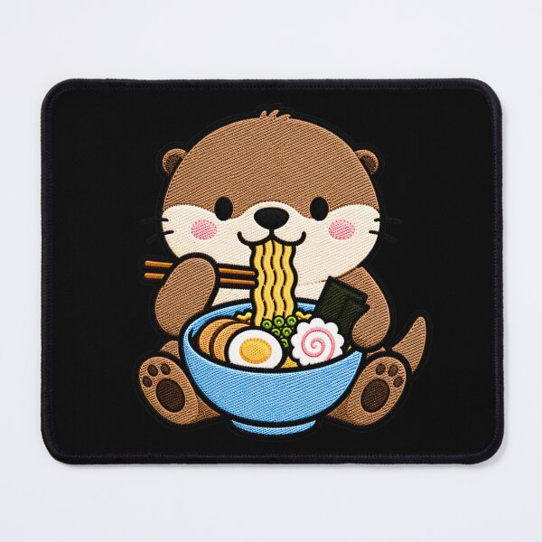Item preview, Otter Ramen Embroidery Patch | Cute Kawaii Otter Noodle Lover designed and sold by ColorSplash123.