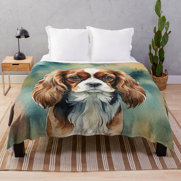 Item preview, Cavalier King Charles Spaniel Watercolor Art designed and sold by MaverlyShop.
