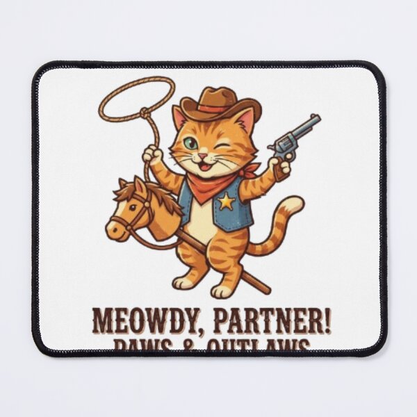 Item preview, Cool Cowboy Cat Meowdy Partner Retro Sunset Western Style designed and sold by PixelStyle Studio.