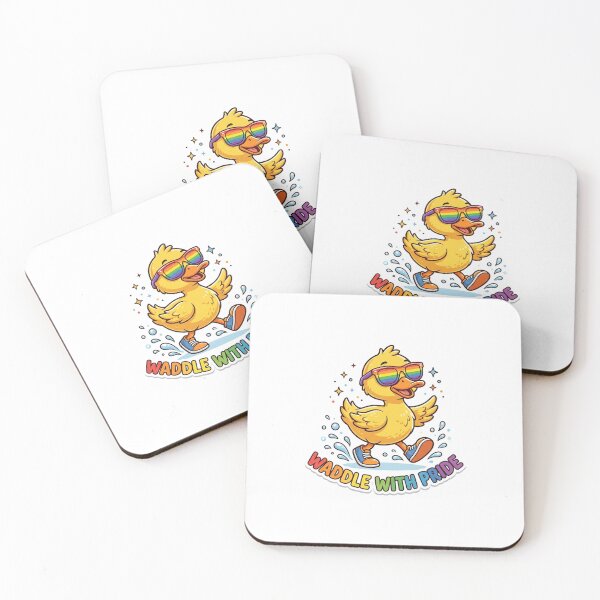 Item preview, Cute Pride Duck Waddle With Rainbow Sunglasses & Splashes designed and sold by longngusuc.