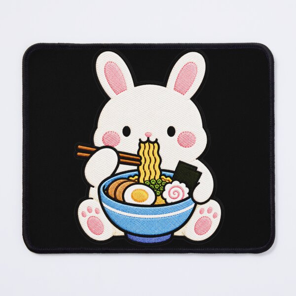 Item preview, Bunny Ramen Embroidery Patch | Cute Kawaii Rabbit Noodle Lover designed and sold by ColorSplash123.