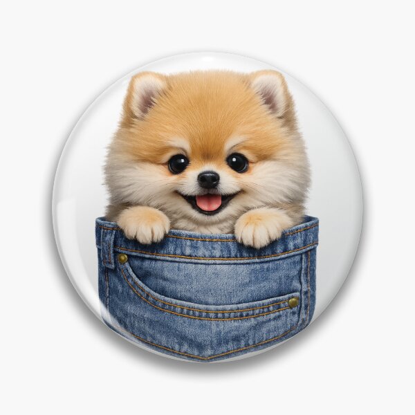 Item preview, Cute Pomeranian in Blue Jeans Pocket – Fluffy Pocket Puppy Denim Art | Pomeranian Lover Gift designed and sold by irfanshikh.