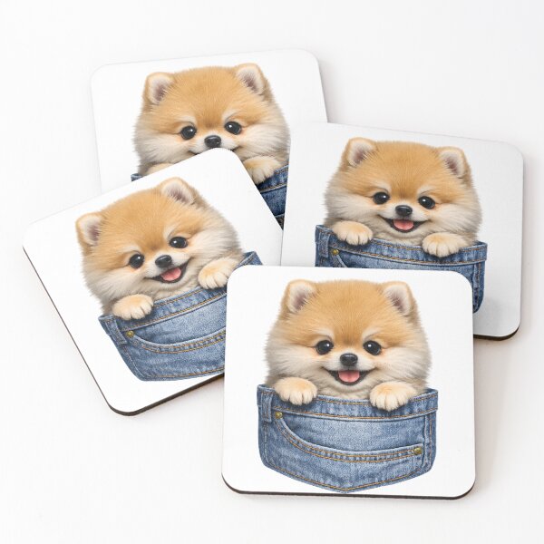 Item preview, Cute Pomeranian in Blue Jeans Pocket – Fluffy Pocket Puppy Denim Art | Pomeranian Lover Gift designed and sold by irfanshikh.