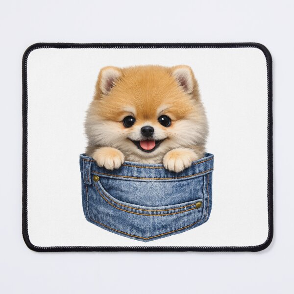 Item preview, Cute Pomeranian in Blue Jeans Pocket – Fluffy Pocket Puppy Denim Art | Pomeranian Lover Gift designed and sold by irfanshikh.