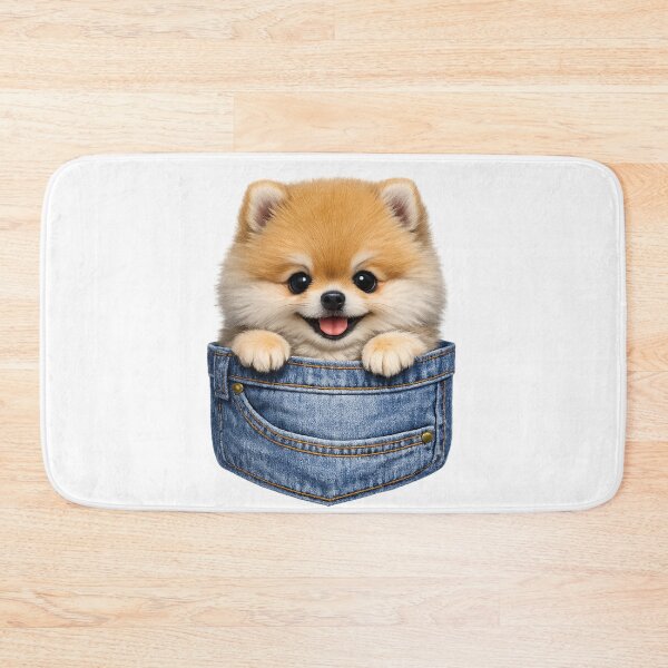 Item preview, Cute Pomeranian in Blue Jeans Pocket – Fluffy Pocket Puppy Denim Art | Pomeranian Lover Gift designed and sold by irfanshikh.