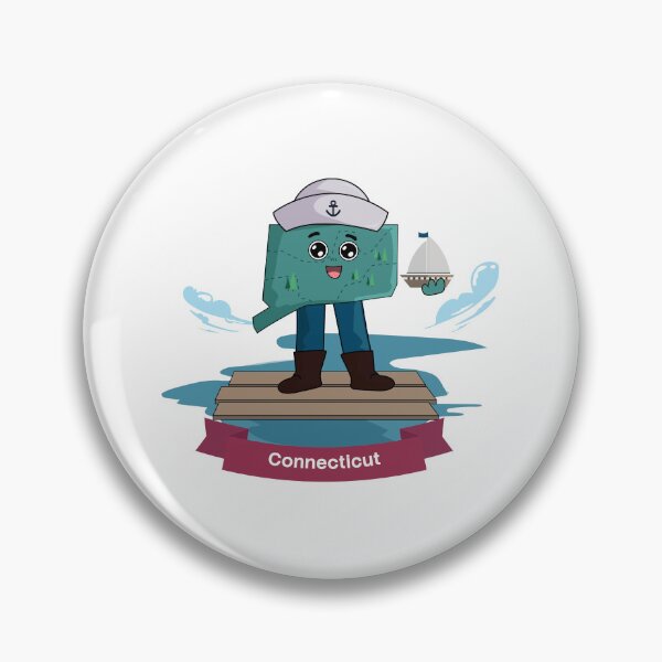 Item preview, Connecticut State Map Character with Sailboat designed and sold by Travel.Art.
