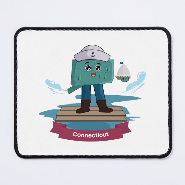 Item preview, Connecticut State Map Character with Sailboat designed and sold by Travel.Art.