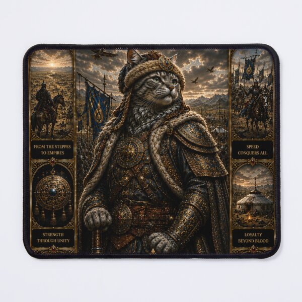 Item preview, The Great Khan Unifier of Worlds Royal Cat Dreamscape Art designed and sold by Mindworx21.
