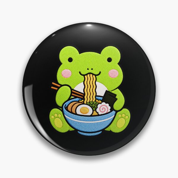 Item preview, Frog Ramen Embroidery Patch | Cute Kawaii Frog Noodle Lover designed and sold by ColorSplash123.