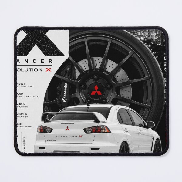 Item preview, Mitsubishi Lancer Evolution X White Edition JDM Poster Sticker designed and sold by MidnightPistons.
