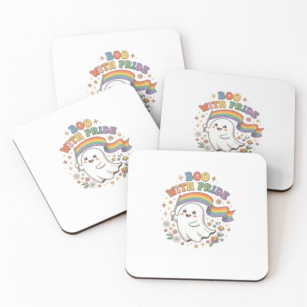 Item preview, Pride Ghost Holding Rainbow Flag With Floral And Stars designed and sold by longngusuc.