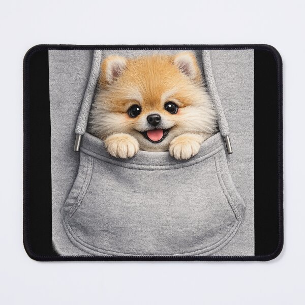 Item preview, Cute Pomeranian Peeking from Hoodie Pocket – Cozy Fluffy Puppy Art | Pomeranian Owner Gift designed and sold by irfanshikh.