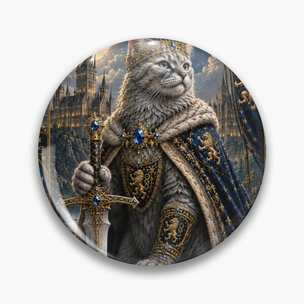 Item preview, The Once and Future King Arthurian Royal Cat Dreamscape Art designed and sold by Mindworx21.
