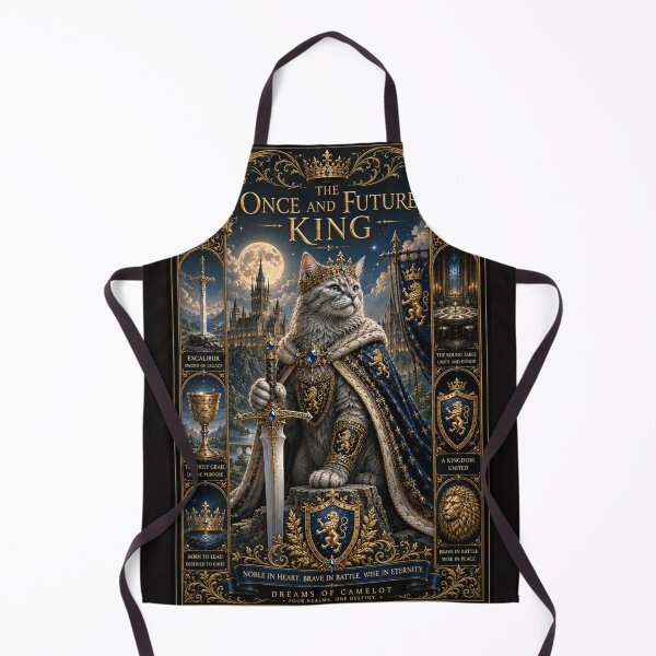 Item preview, The Once and Future King Arthurian Royal Cat Dreamscape Art designed and sold by Mindworx21.
