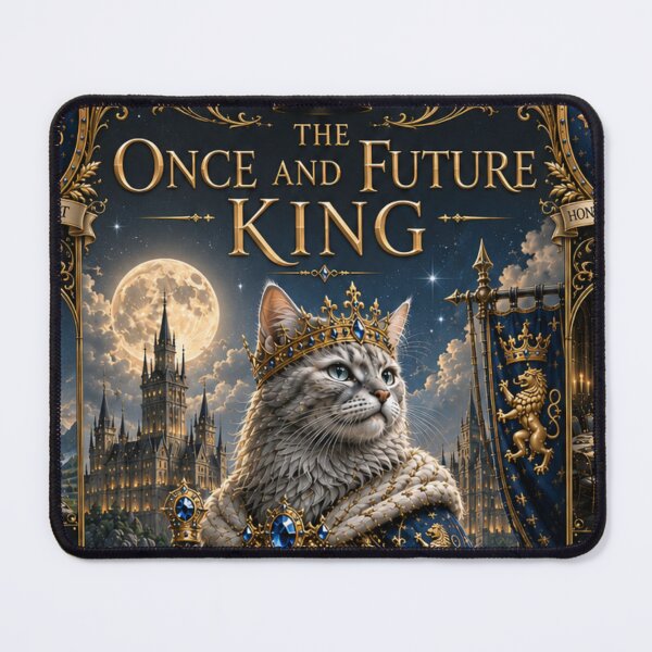 Item preview, The Once and Future King Arthurian Royal Cat Dreamscape Art designed and sold by Mindworx21.