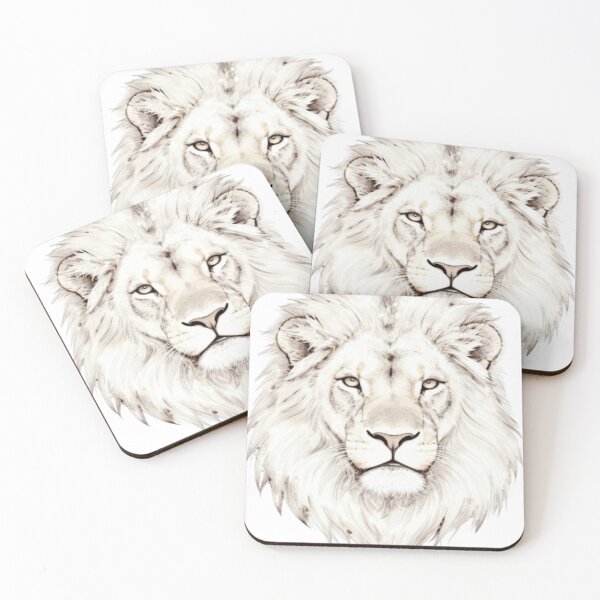 Item preview, White Lion Portrait Illustration designed and sold by RandomWalker.