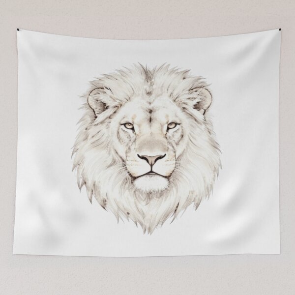 Item preview, White Lion Portrait Illustration designed and sold by RandomWalker.