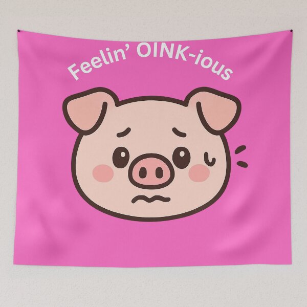 Item preview, Cute Anxious Pig [Square Edition] designed and sold by Social Signals.