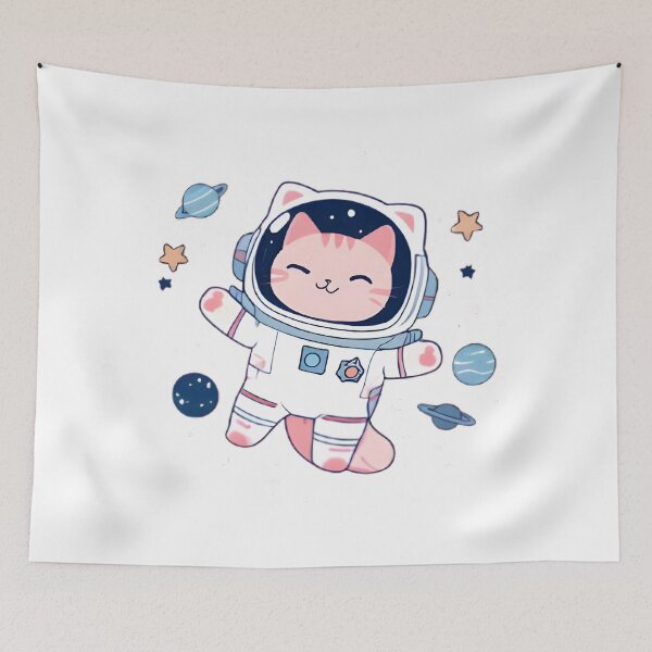 Item preview, Kawaii Space Cat Astronaut — Cute Anime Sticker designed and sold by tommysworks.
