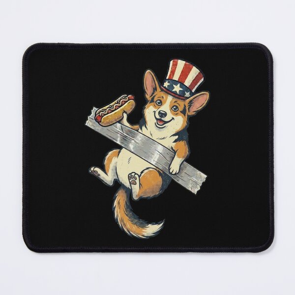 Item preview, Corgi Patriotic Dog Eating Hot Dog USA Independence Day designed and sold by dudelinart.