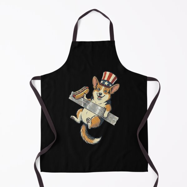 Item preview, Corgi Patriotic Dog Eating Hot Dog USA Independence Day designed and sold by dudelinart.