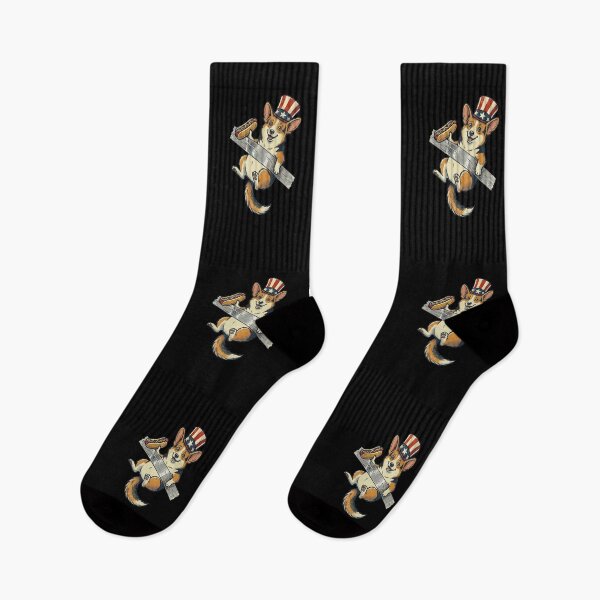 Item preview, Corgi Patriotic Dog Eating Hot Dog USA Independence Day designed and sold by dudelinart.