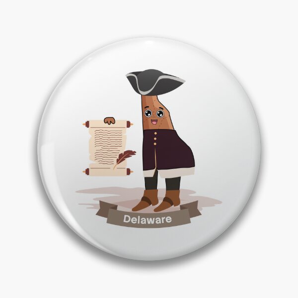 Item preview, Delaware State Map Character with Scroll and Quill designed and sold by Travel.Art.