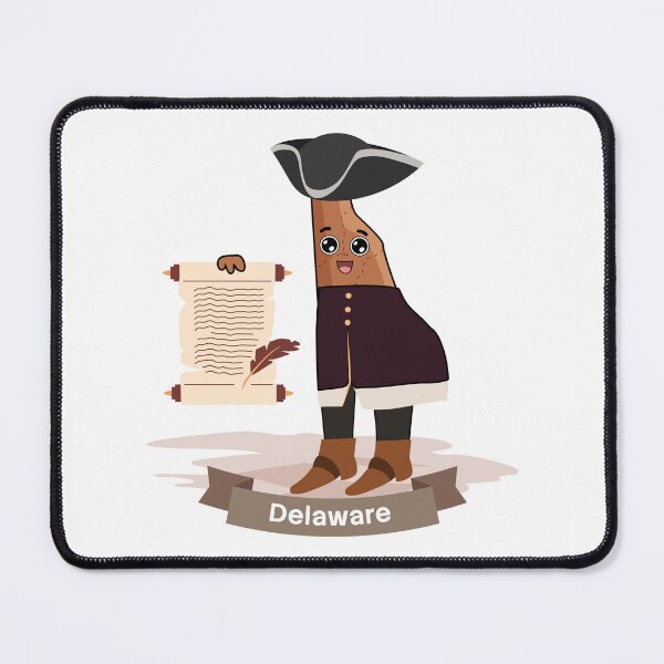 Item preview, Delaware State Map Character with Scroll and Quill designed and sold by Travel.Art.