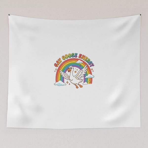 Item preview, Gay Goose Energy Flying Rainbow Pride Vintage Cartoon designed and sold by longngusuc.