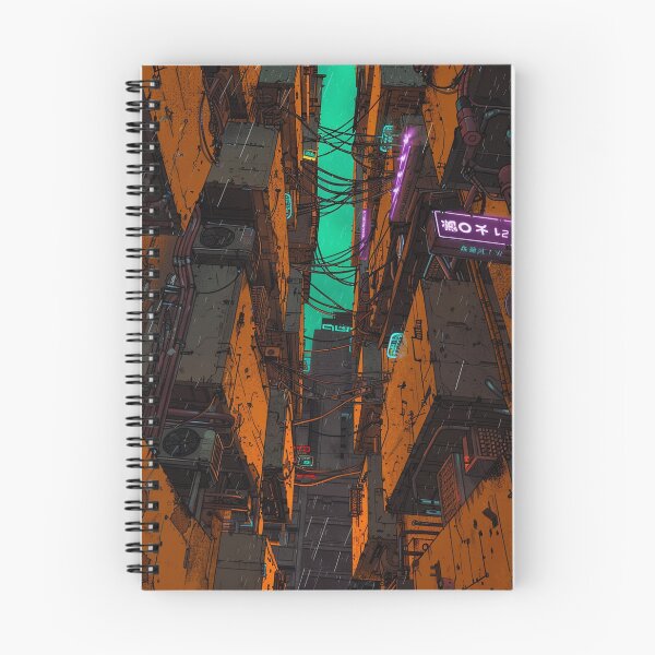 Item preview, Vertical Slum Neon – Gritty Cyberpunk Architecture & Urban Decay Art designed and sold by RetroWaveArtCo.