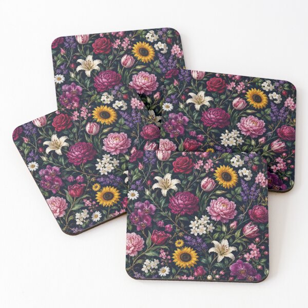 Item preview, Luxury Dark Floral Seamless Pattern | Elegant Botanical Garden on Black | Premium Flower Design designed and sold by agaa-vibes-studio.