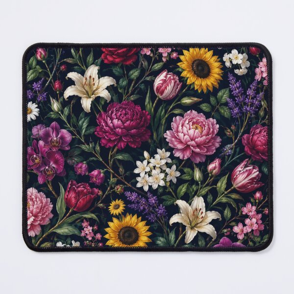 Item preview, Luxury Dark Floral Seamless Pattern | Elegant Botanical Garden on Black | Premium Flower Design designed and sold by agaa-vibes-studio.