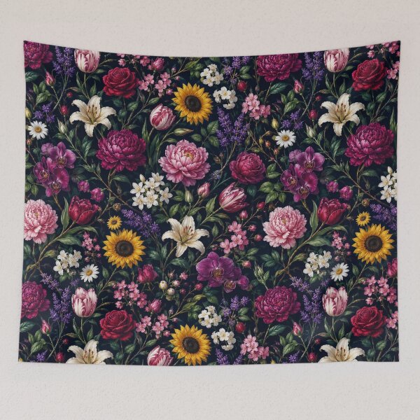 Item preview, Luxury Dark Floral Seamless Pattern | Elegant Botanical Garden on Black | Premium Flower Design designed and sold by agaa-vibes-studio.